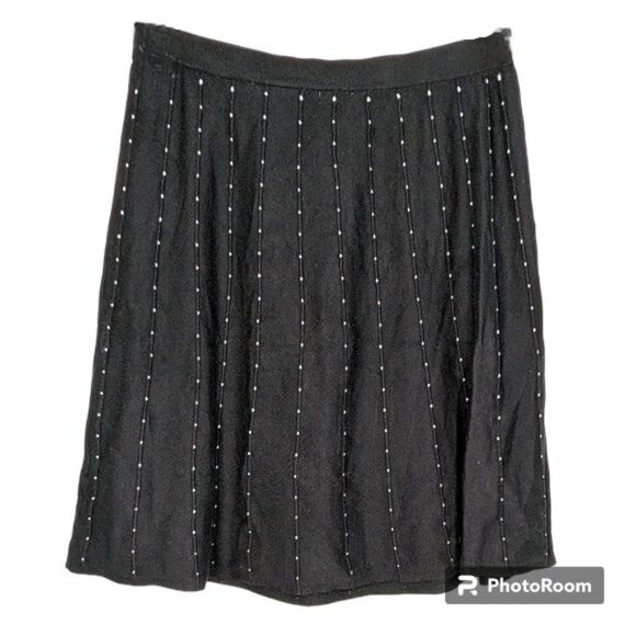 SPENSE Sweater Skirt Black and White Knit Pleated, Size XL - Picture 2 of 8